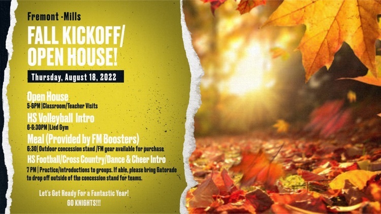 Open House/Fall Kickoff Info! 